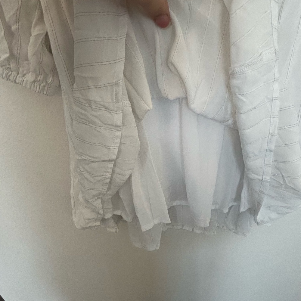 Shore Elegant White and Silver Striped Mini Dress - Picture 10 of 10